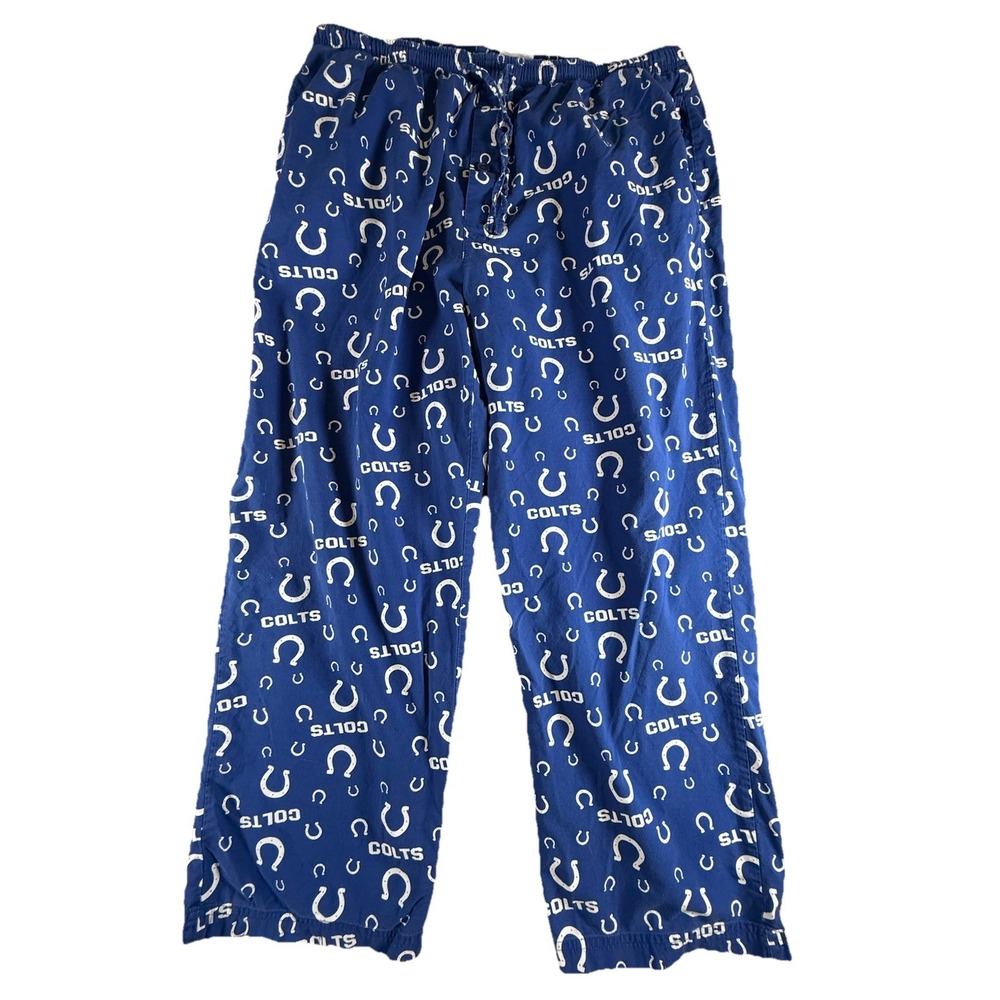 NFL Indianapolis Colts Pajama Pants Plaid Blue White Men's Sleepwear